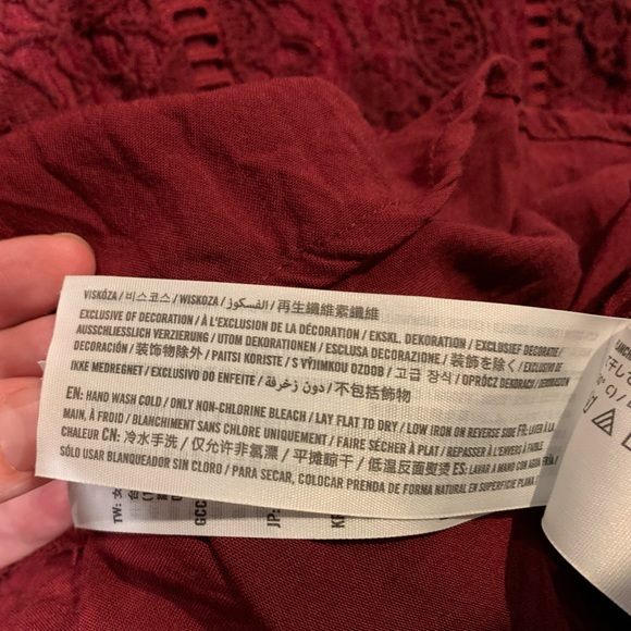 Hollister Lace Dress Size 1 xs 2 Burgundy Mini High Neck Sheath 0 Maroon Fall - Picture 11 of 12